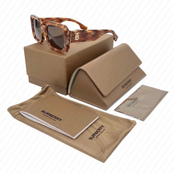 New Burberry Delilah BE4327F 391573 53mm Brown Sunglasses - Picture 1 of 12